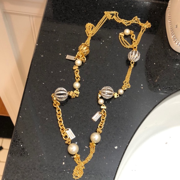Coach Crystal Ball Long Necklace.